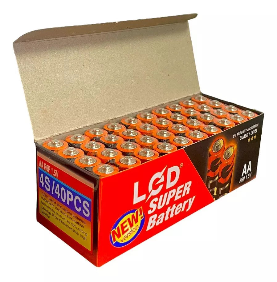 Pack 40 Pilas Caja Pilas 2a Lcd Tamaño Doble Aa