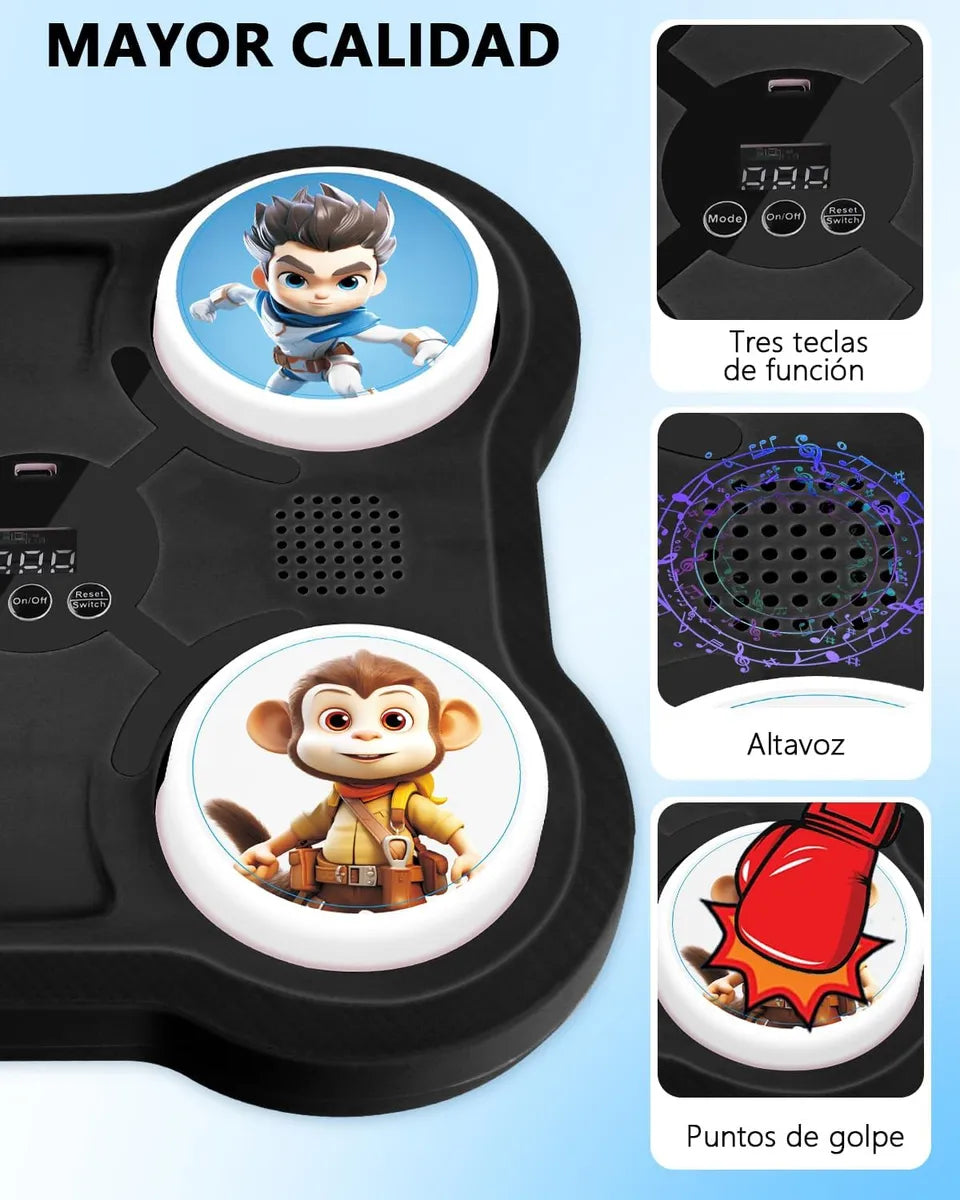 Maquina De Boxeo Niños Inteligente Bluetooth Luces Musical
