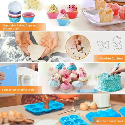 Kit Decoración Para Reposteria 236pcs En Maleta 3 Niveles