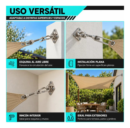 Kit Instalacion Vela Sombra Vela Anclaje Toldos Gancho 40pcs