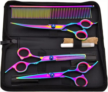 Set 3 Tijera Pelo Tijeras Peluqueria Canino Estuche Corte