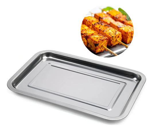 Bandeja Metalica Para Servir Acero Inoxidable Horno 50x35cm
