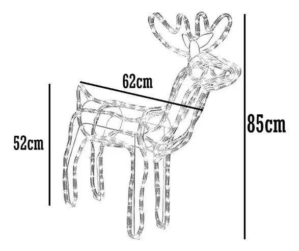 Reno Navideño Led Solar Decoración Navidad Exterior 85cm