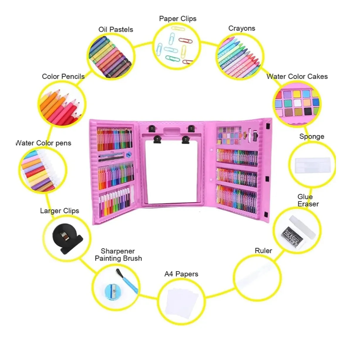 Set Para Pintar Lapices Colores Set Arte Set De Dibujo 180pcs