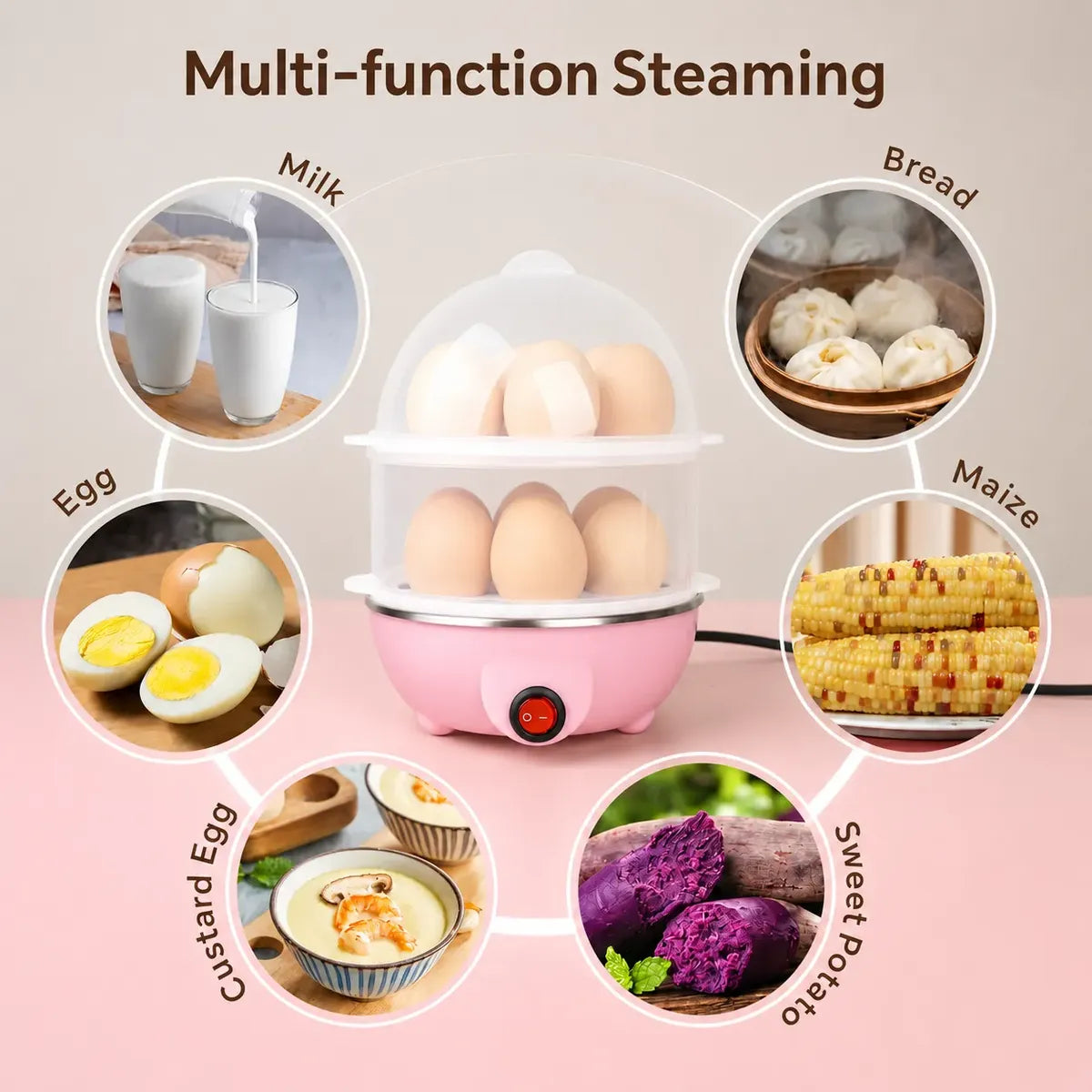 Cocedor De Huevos Electrico Hervidor De Huevos 2 Niveles