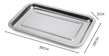Bandeja De Acero Inoxidable Fuente Acero Horno 39x29cm