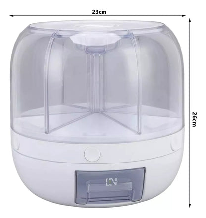 Dispensador De Granos Cereal Giratorio 6 Divisiones 360°