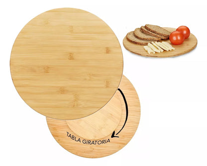 Tabla Giratoria Redonda Madera Tabla Aperitivo Picoteo 30cm