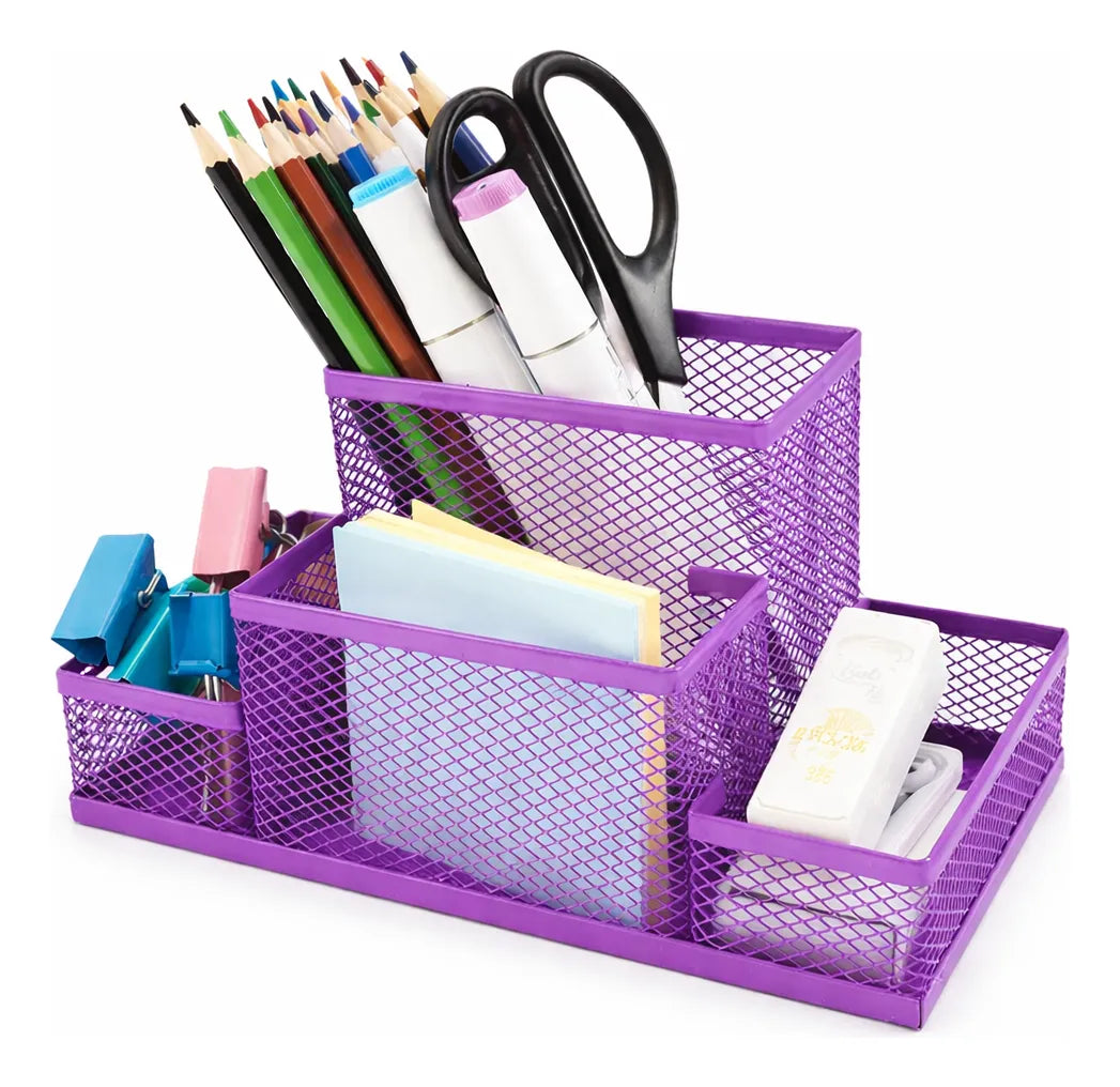Porta Lapices Canasto Organizador Metal Multiuso Portalapiz