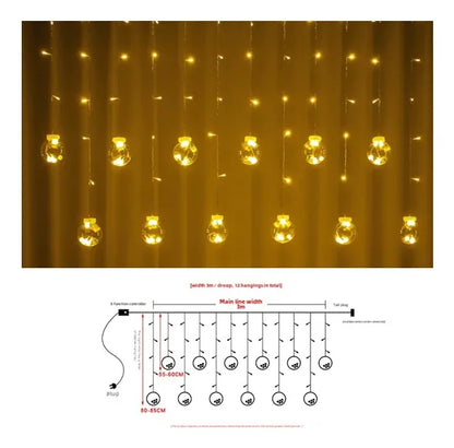 Luz Led Cascada Esferas Decorativa Navidad Guirnalda Adorno