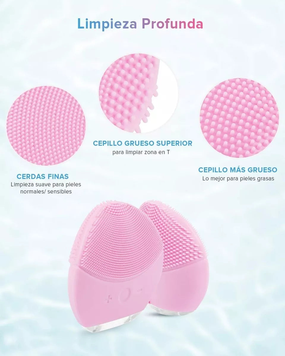 Cepillo Limpiador Exfoliador Masajeador Facial Recargable