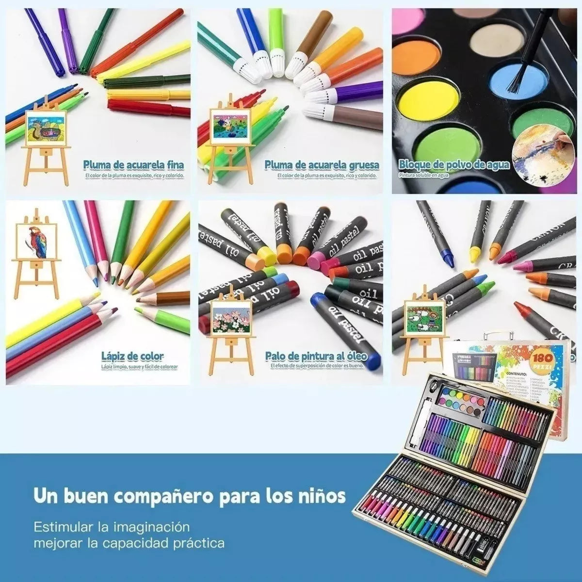 Set Para Pintar Lapices Colores Set Arte Set De Dibujo 180pcs
