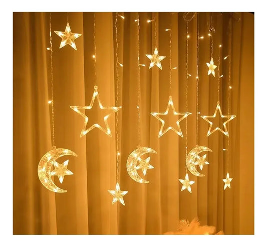 Guirnalda Cascada Luces Navidad Solar Cortina 3mts 120led