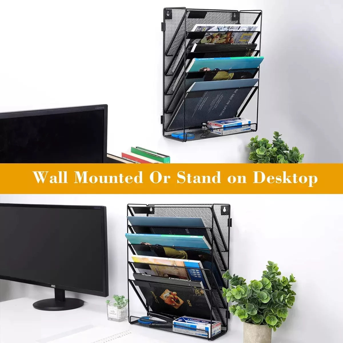 Organizador De Pared De 6 Niveles Archivos Colgantes Metal