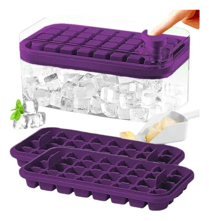 Hieleras Moldes Hielo Cubeteras Con Tapa Hielera 2 Bandejas