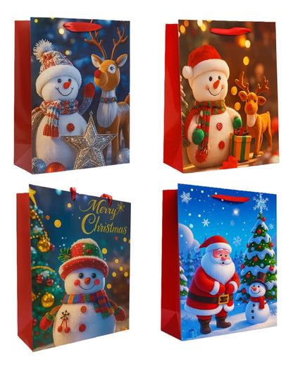 X12 Bolsa Regalo Navidad Grande Bolsa Navidad 32x26x12cm