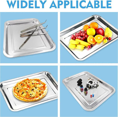 Bandeja Metalica Para Servir Acero Inoxidable Horno 45x35cm