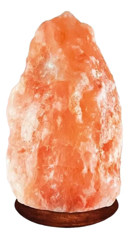 Lampara De Sal Himalaya Natural Base Madera Decorativa 3a4kg