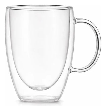 Taza Espresso Doble Vidrio 400ml Termica Cafe