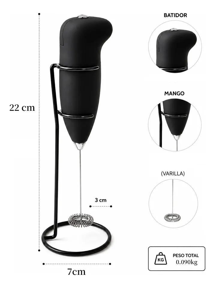 Mini Batidor Portatil Espumador Cafe Batidor Leche Manual