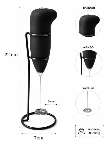 Mini Batidor Portatil Espumador Cafe Batidor Leche Manual