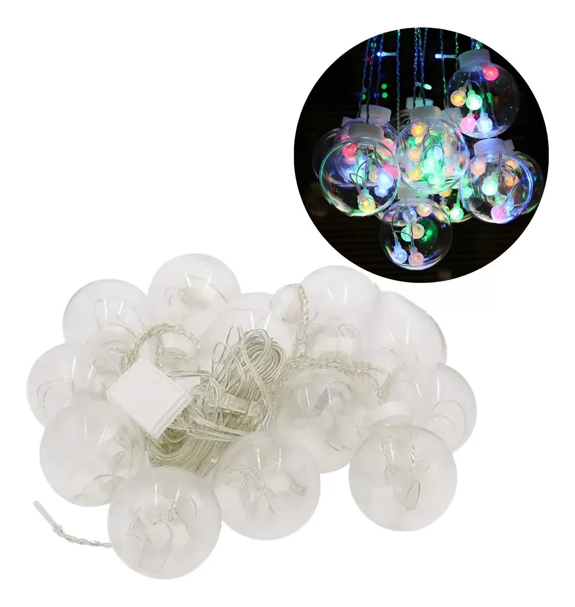 Luz Led Cascada Esferas Decorativa Navidad Guirnalda Adorno