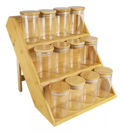 X12 Organizador Especie De Madera Condimentos Especieros