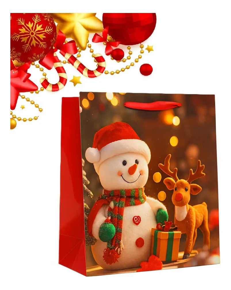 X12 Bolsa Regalo Navidad Grande Bolsa Navidad 32x26x12cm