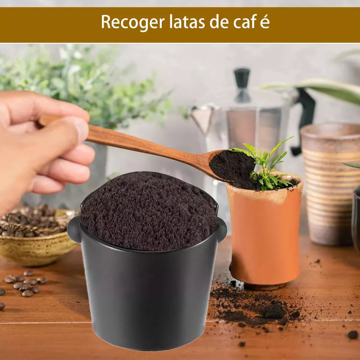 Borra Cafe Manual Knock Box Contenedor Recipiente 2l