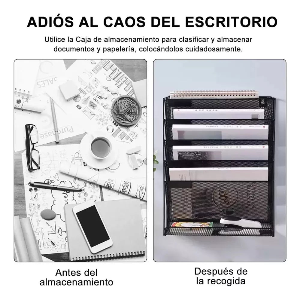 Organizador De Pared De 6 Niveles Archivos Colgantes Metal
