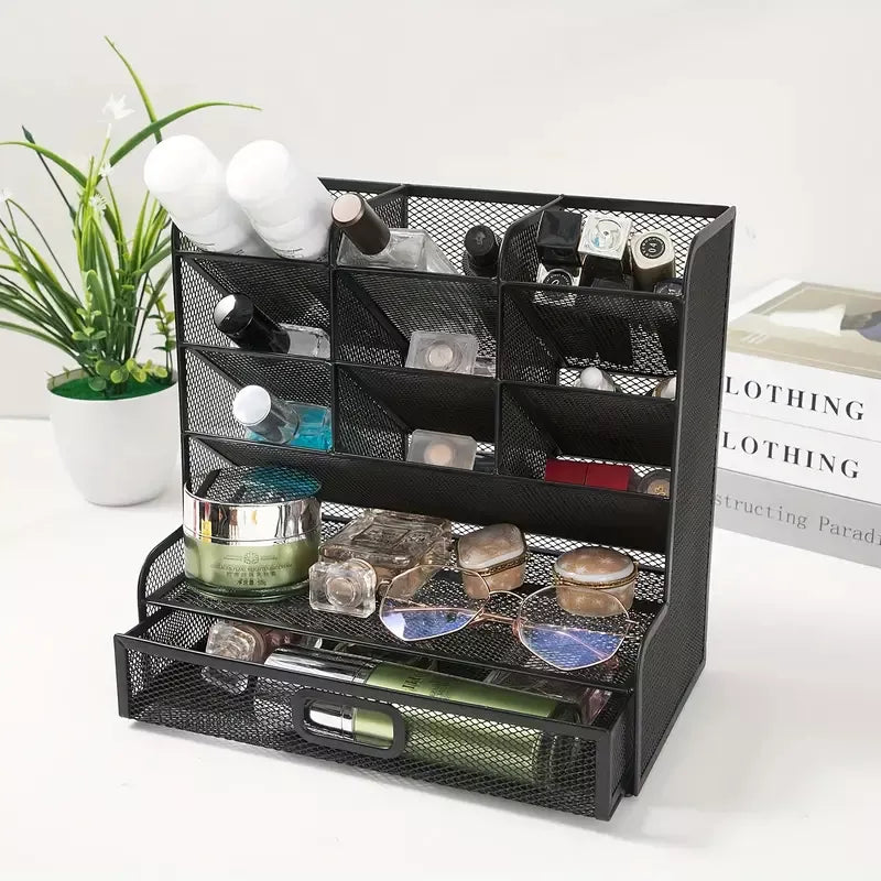 Organizador De Escritorio Multifuncional Portalapices Metal