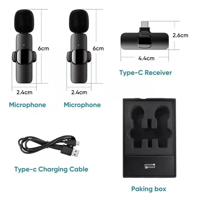 2 Microfonos Celular Microfono Inalambrico iPhone Tipo C