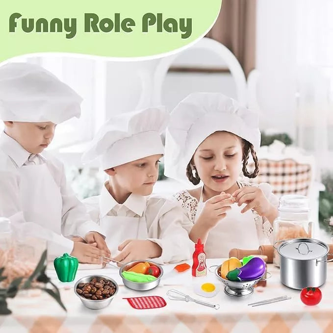 Juego De Ollas Bateria Mini Ollas Para Niños Juguete 20pcs