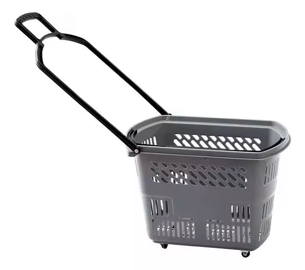 Canasto De Supermercado Cesta Plastica Autoservicio C/ruedas