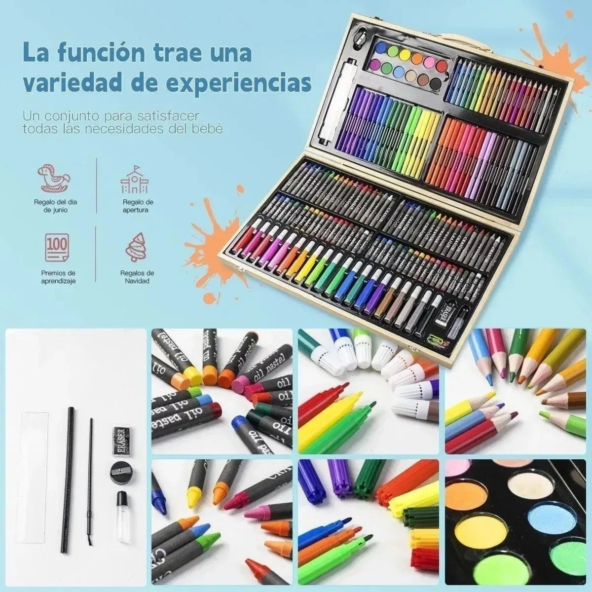 Set Para Pintar Lapices Colores Set Arte Set De Dibujo 180pcs