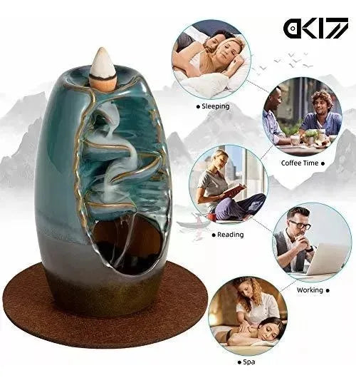 Cascada Soporte Quemador De Incienso De Porcelana