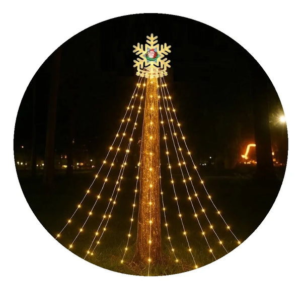 Luces Cascada Arbol De Navidad Estrella Guirnalda Luces 3mts