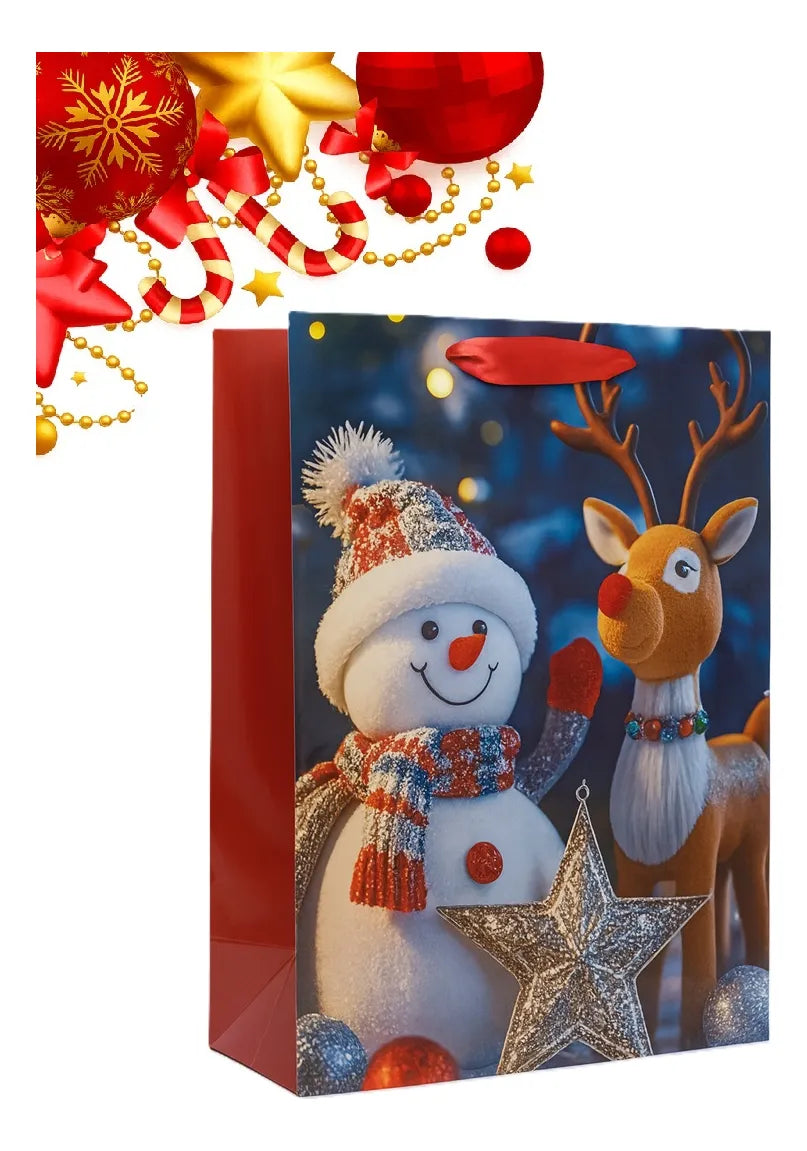 X12 Bolsa Regalo Navidad Grande Bolsa Navidad 32x26x12cm
