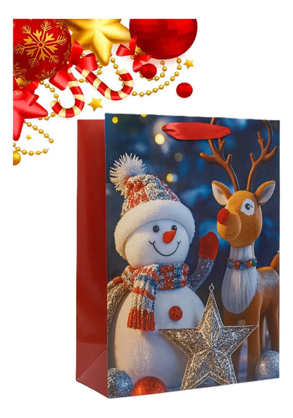 X12 Bolsa Regalo Navidad Grande Bolsa Navidad 32x26x12cm