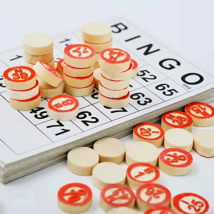 Bingo Clasico De Madera Loto Bolsa Juego De Loteria Numeros