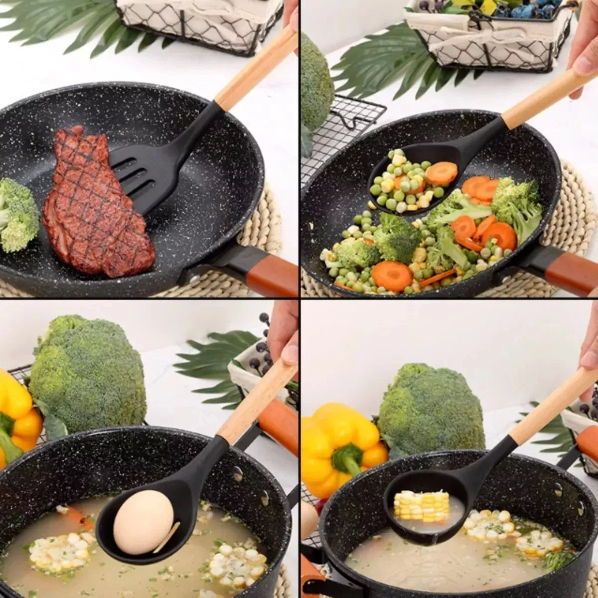 Set X12 Utensilios De Cocina Antiadherentes