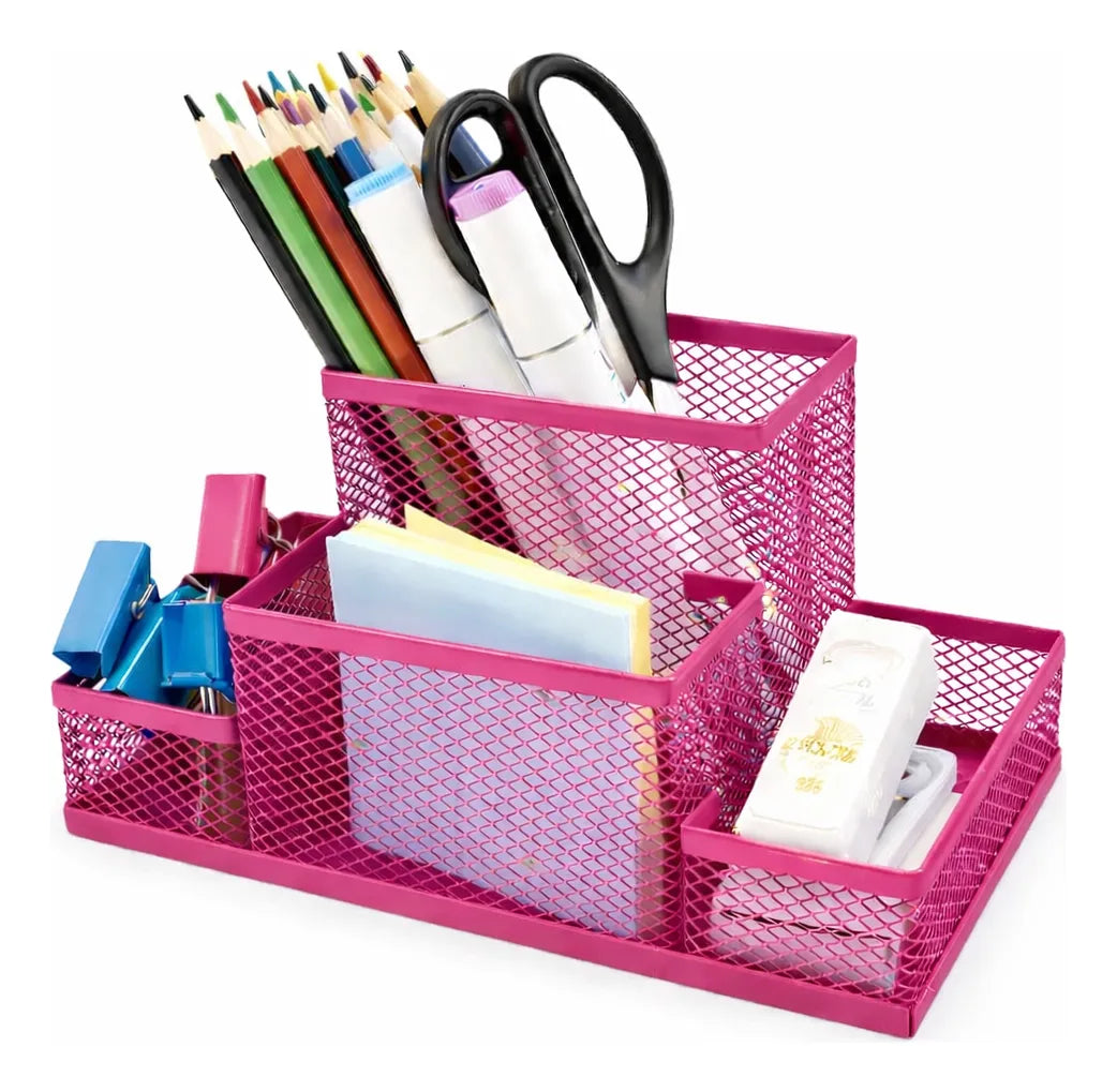Porta Lapices Canasto Organizador Metal Multiuso Portalapiz