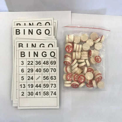 Bingo Clasico De Madera Loto Bolsa Juego De Loteria Numeros