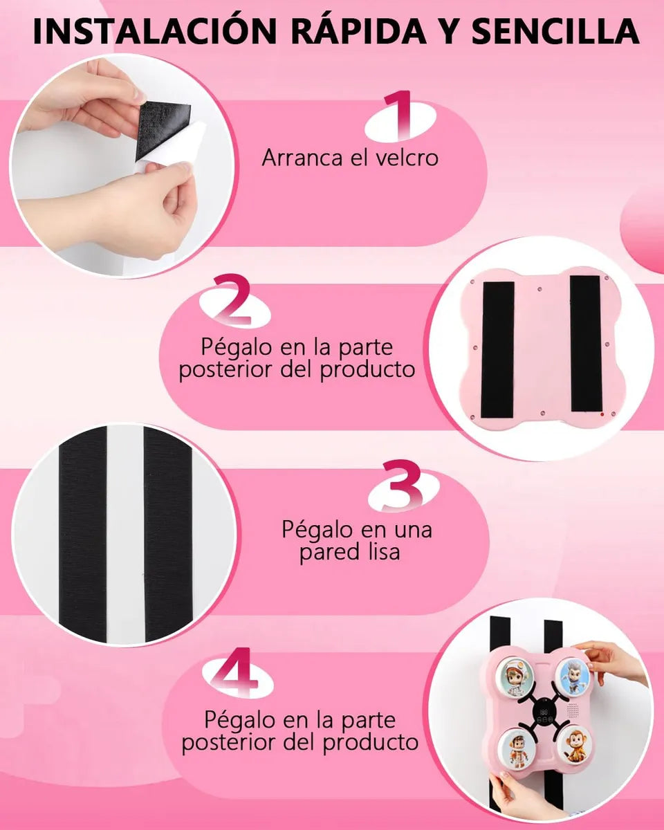 Maquina De Boxeo Niños Inteligente Bluetooth Luces Musical