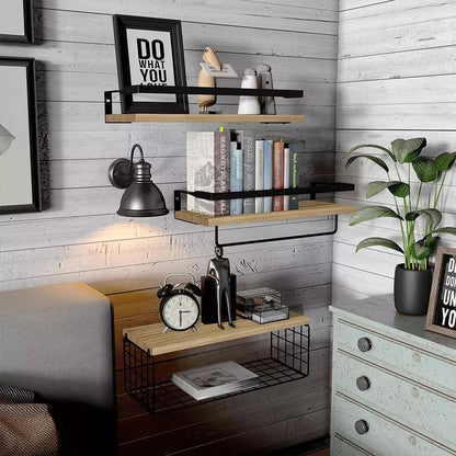 Repisas Flotantes Madera Estantes Organizador Multifuncional