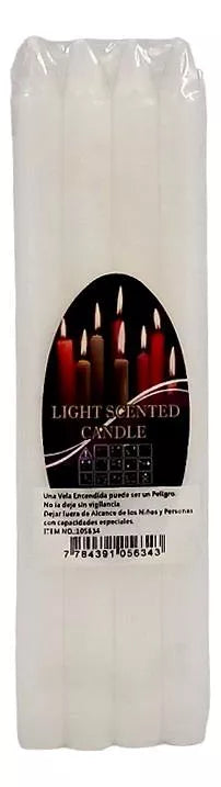 Pack X4 Velas Lisa Sin Aroma Velas Lisas Blanca 17cm