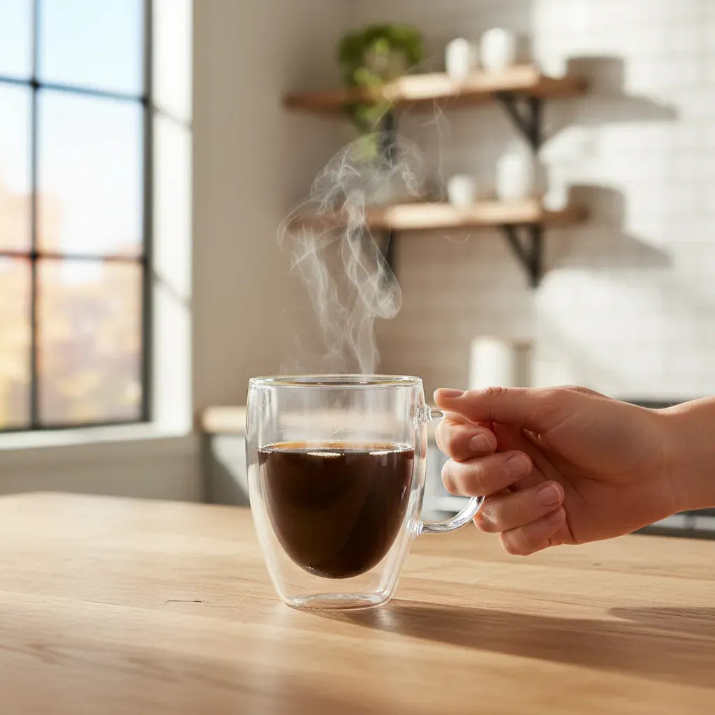 Taza Espresso Doble Vidrio 400ml Termica Cafe