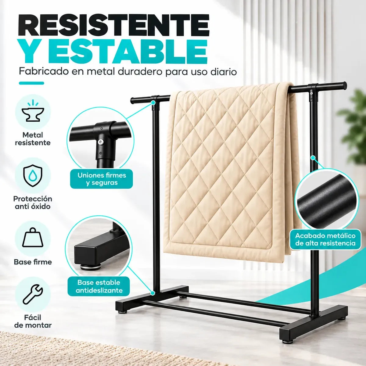 Perchero Organizador De Ropa Metalico Colgador Exhibidor