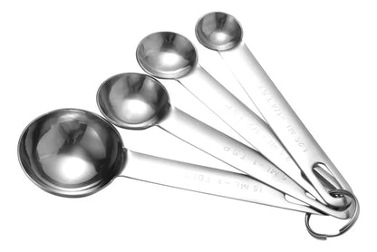 Set X4 Cucharas Medidoras Dosificadoras Resposteria Acero Inoxidable