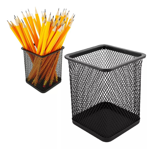 Portalapices Rejilla Cuadrado Escritorio Organizador Metal